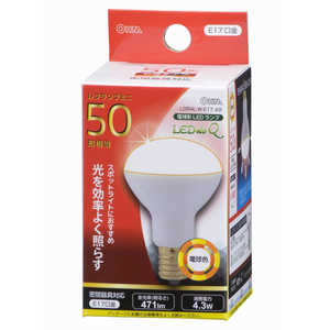 オーム電機 LED電球 ミニレフ形 LEDdeQ ホワイト [E17/電球色/50W相当/レフランプ形] LDR4L-W-E17 A9