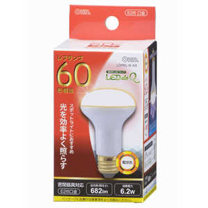 オーム電機 LED電球 LEDdeQ ホワイト [E26/電球色/60W相当/レフランプ形] LDR6L-W A9