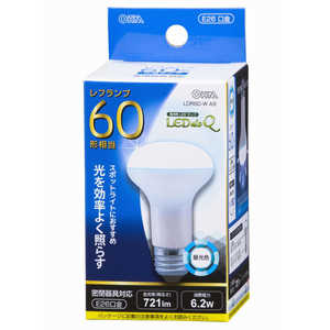 オーム電機 LED電球 LEDdeQ ホワイト [E26/昼光色/60W相当/レフランプ形] LDR6D-W A9