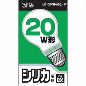 ＜コジマ＞ オーム電機 シリカ電球 ホワイト [E26 /電球色 /1個 /一般電球形] ホワイト LW100V19W551P画像