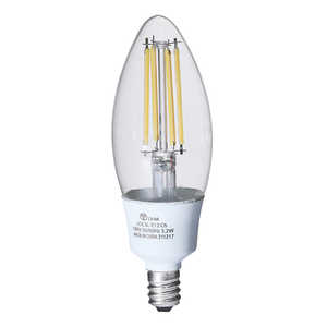 オーム電機 LEDフィラメントタイプシャンデリア球 E12 40形相当 電球色 [E12 /シャンデリア電球形 /40W相当 /電球色 /1個 /全方向タイプ] LDC3L-E12C6
