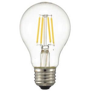オーム電機 LEDフィラメント電球 クリア [E26/電球色/40W相当/一般電球形/全方向] LDA4LC6