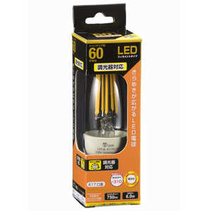 オーム電機 LED電球 クリア [E17/電球色/60W相当/シャンデリア電球形/全方向] LDC6L-E17/D C6