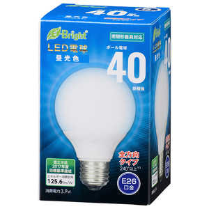 オーム電機 LED電球 ボール電球形 [E26 /ボール電球形 /40W相当 /昼光色 /1個 /全方向タイプ] LDG4D-G7AG20