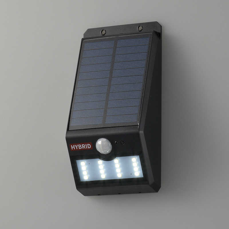 オーム電機 オーム電機 ソーラーセンサーウォールライト400lm 常夜灯付 monban ブラック LS-SHB140FN4-K LS-SHB140FN4-K