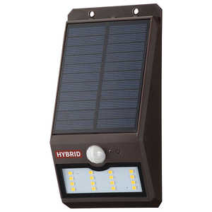 オーム電機 ソーラーセンサーウォールライト400lm 常夜灯付 monban ブラウン LS-SHB140FN4-T