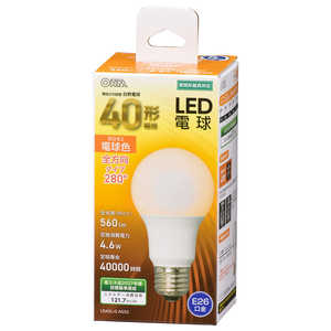 オーム電機 LED電球 E26 40形相当 電球色 全方向 LDA5LGAG52