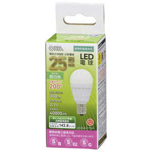 オーム電機 LED電球 小形 E17 25形相当 昼白色 (E17 /一般電球形 /25W相当 /昼白色 /1個 /広配光タイプ) LDA2NGE17IS51