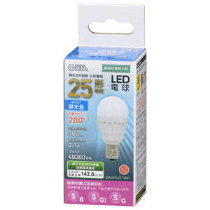 オーム電機 LED電球 小形 E17 25形相当 昼光色 (E17 /一般電球形 /25W相当 /昼光色 /1個 /広配光タイプ) LDA2DGE17IS51
