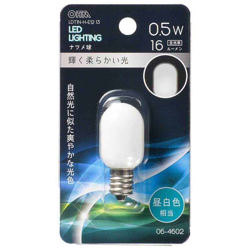 オーム電機 オーム電機 LEDナツメ球装飾用 T20/E12/0.5W/16lm[E12/昼白色/1個/ナツメ球形] LDT1N-H-E1213 LDT1N-H-E1213