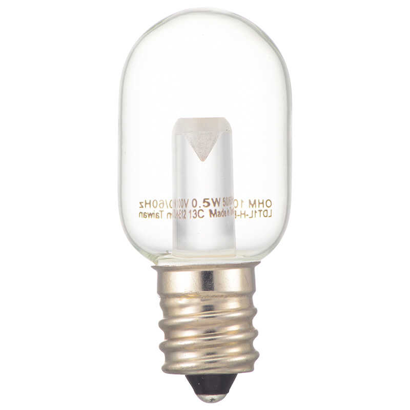 オーム電機 オーム電機 LEDナツメ球装飾用 T20/E12/0.5W/15lm/クリア電球色 LDT1LH-E1213C LDT1LH-E1213C