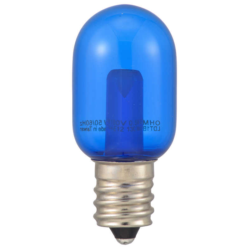 オーム電機 オーム電機 LEDナツメ球装飾用 T20/E12/0.5W/1lm クリア青色 LDT1B-H-E1213C LDT1B-H-E1213C