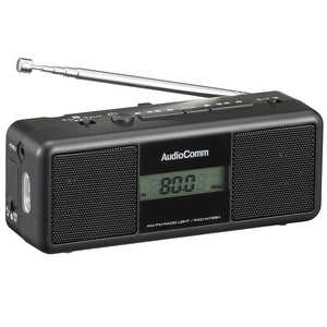 オーム電機 防災ラジオ ワイドFM対応 ブラック RAD-M799N