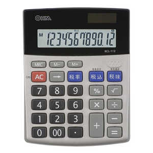 オーム電機 電卓 税率計算機能付き 2電源 ［12桁］ KCL-112