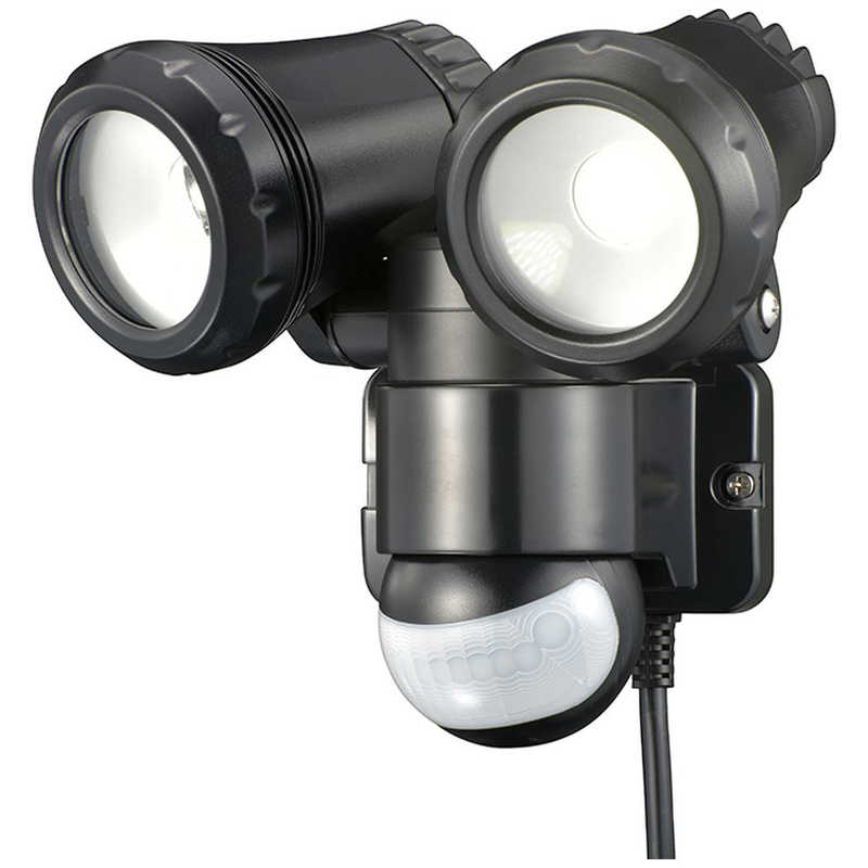 オーム電機 オーム電機 リモコン付LEDセンサーライト 2灯 コンセント式 ブラック RF-LS1300 RF-LS1300