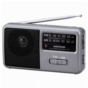 オーム電機 AUdioComm (ワイドFM対応)FM/AM 携帯ラジオ グレー RADF1771M