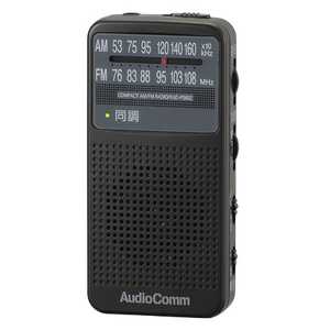 オーム電機 ポータブルラジオ ワイドFM対応 ブラック RAD-P360Z