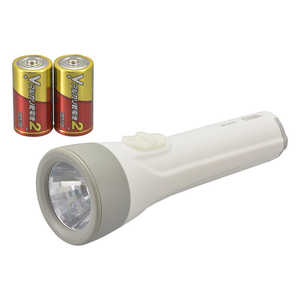 オーム電機 LED懐中ライト単2形乾電池×2本付き 110ルーメン［LED /単2乾電池×2］ LHP-2211C7