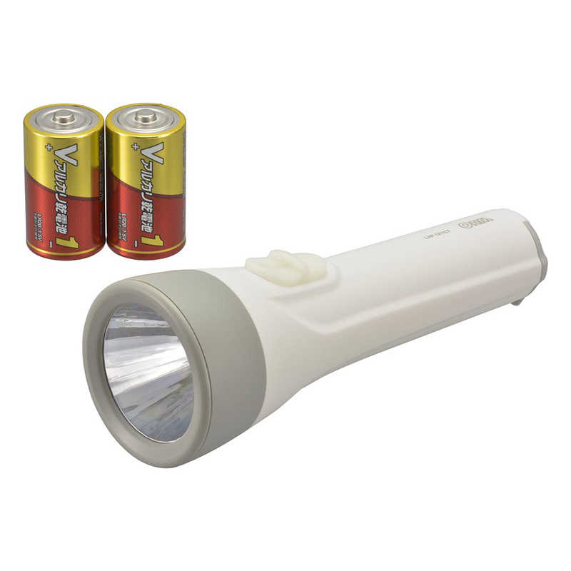 オーム電機 オーム電機 LED懐中ライト単1形乾電池×2本付き110ルーメン ［LED /単1乾電池×2］ LHP-1211C7 LHP-1211C7