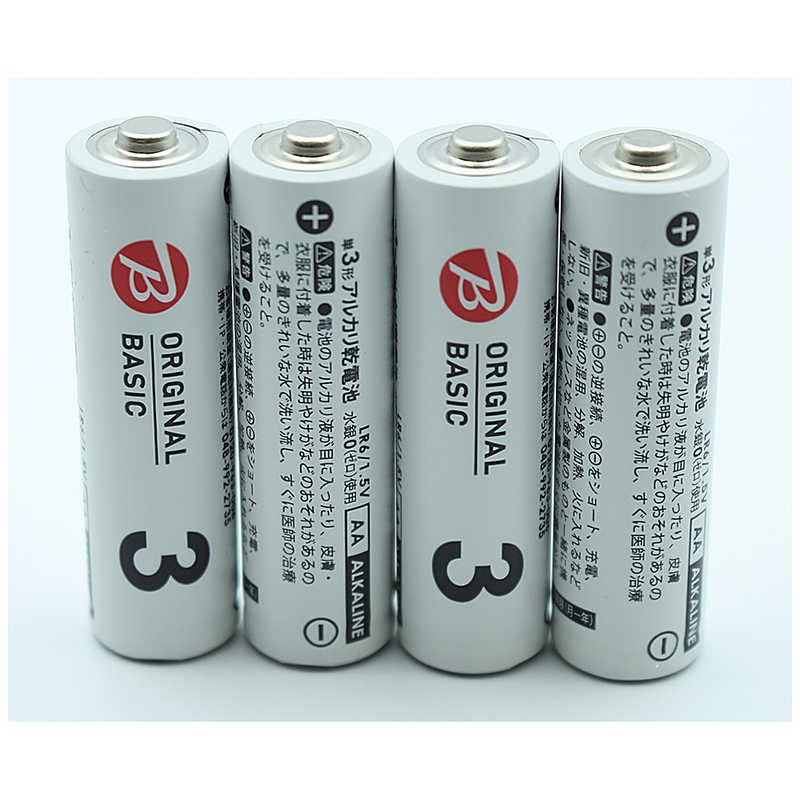 ORIGINALBASIC ORIGINALBASIC 単3形アルカリ乾電池 4本パック LR6BKOS-4P LR6BKOS-4P