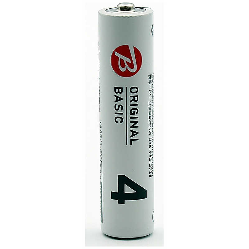 ORIGINALBASIC ORIGINALBASIC 単4形アルカリ乾電池 ブリスター 4本パック LR03BKOB-4P LR03BKOB-4P