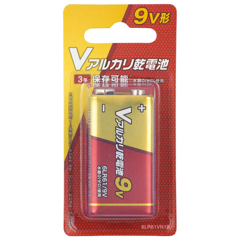 オーム電機 オーム電機 Vアルカリ乾電池 9V形 1本  [1本 /アルカリ] 6LR61VN1B 6LR61VN1B