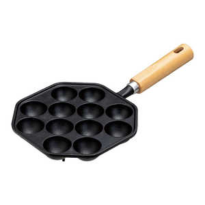 イシガキ産業 鉄鋳物 たこ焼き12穴 木柄 4456 GTK9001