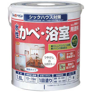 アトムサポート アトムペイント水性かべ･浴室用塗料(無臭かべ)16L白  00001-13421