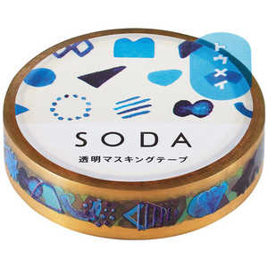 キングジム 透明マスキングテープ 10mm SODA(ソーダ) カタチ  CMT10-003