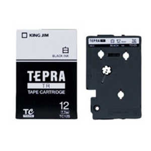 キングジム 白ラベルテープ 「テプラTR」(白テープ/黒文字/12mm幅) TC12S (白)