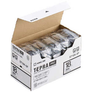 キングジム 透明ラベルテープ ｢テプラPRO｣(黒文字/18mm幅･5個パック) ST18K‐5P (透明)