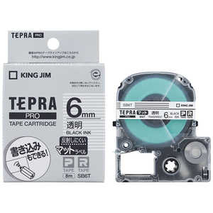 キングジム 透明マットラベルテープ 「テプラPRO」(黒文字/6mm幅) SB6T通販セール状況　外国語　翻訳　通訳　通販