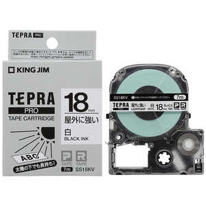 キングジム TEPRA テプラ PROテープ 屋外に強い(白/黒文字・18mm幅x7m) SS18KV キングジム TEPRA テプラ PROテープ 屋外に強い(白/黒文字・18mm幅x7m) SS18KV