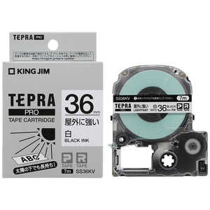 キングジム TEPRA テプラ PROテープ 屋外に強い(白/黒文字・36mm幅x7m) SS36KV キングジム TEPRA テプラ PROテープ 屋外に強い(白/黒文字・36mm幅x7m) SS36KV