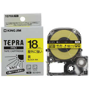 キングジム TEPRA テプラ PROテープ 屋外に強い(黄/黒文字・18mm幅x7m) SC18YV キングジム TEPRA テプラ PROテープ 屋外に強い(黄/黒文字・18mm幅x7m) SC18YV