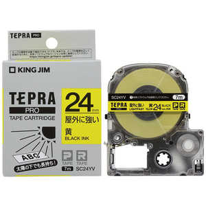 キングジム TEPRA テプラ PROテープ 屋外に強い(黄/黒文字・24mm幅x7m) SC24YV キングジム TEPRA テプラ PROテープ 屋外に強い(黄/黒文字・24mm幅x7m) SC24YV