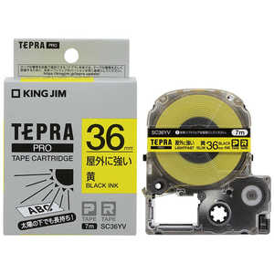 キングジム TEPRA テプラ PROテープ 屋外に強い(黄/黒文字・36mm幅x7m) SC36YV キングジム TEPRA テプラ PROテープ 屋外に強い(黄/黒文字・36mm幅x7m) SC36YV