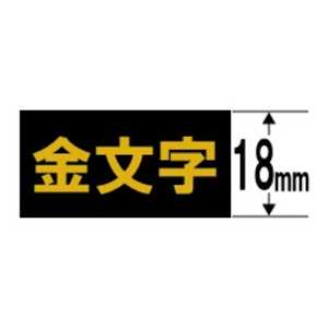 カシオ　CASIO ネームランド テープカートリッジ スタンダードテープ(18mm) XR18(BKG) (黒×金文字)