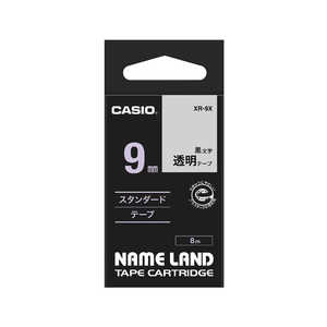 カシオ　CASIO ネームランド テープカートリッジ スタンダードテープ(9mm) XR‐9X (透明×黒文字)