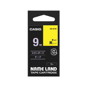 カシオ　CASIO ネームランド テープカートリッジ スタンダードテープ(9mm) XR‐9YW (黄色×黒文字)