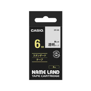 カシオ CASIO ネームランド テープカートリッジ スタンダードテープ(6mm) XR6(X) (透明×黒文字) カシオ CASIO ネームランド テープカートリッジ スタンダードテープ(6mm) XR6(X) (透明×黒文字)