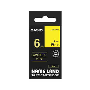 カシオ　CASIO ネームランド テープカートリッジ スタンダードテープ(6mm) XR6(YW) (黄色×黒文字)