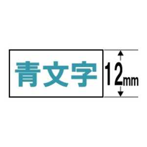 カシオ CASIO スタンダードテープ(12mm) XR12(WEB) (白×青文字)