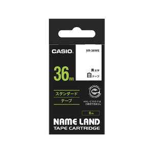 カシオ　CASIO ネームランド テープカートリッジ(スタンダードテープ･36mm) XR-36WE (白×黒文字)