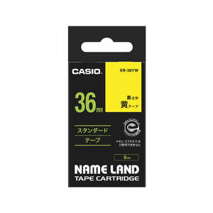 カシオ CASIO ネームランド スタンダードテープ(36mm幅) XR-36YW (黄テープ×黒文字)