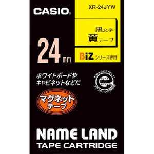 カシオ　CASIO ネームランド テープカートリッジ(マグネットテープ･24mm) XR-24JYW (黄×黒文字)