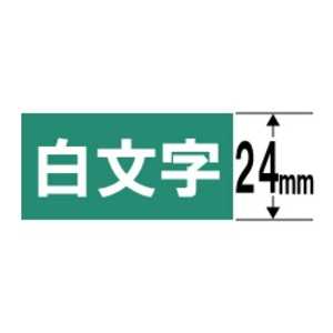 カシオ　CASIO ネームランド テープカートリッジ(白文字テープ･24mm) XR-24AGN (緑×白文字)