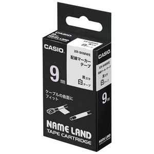 カシオ CASIO ネームランド 配線マーカーテープ(黒文字/9mm幅) XR‐9HM‐WE