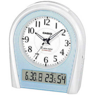 CASIO カシオ 目覚まし時計 電波時計 日付け 曜日 温度計付き