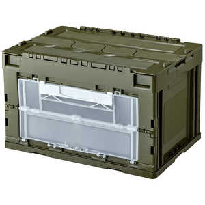 リス 折畳コンテナ50L扉付蓋付 GR GHOC090